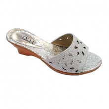 Mules pailletées avec motif perforé