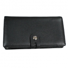 Portefeuille en cuir avec compartiment zippé