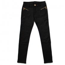 Pantalon orné de strass avec poches zippées