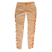 Pantalon rose orange paré de nœuds côtés