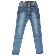Joli jeans slim délavé avec braguette boutonnée