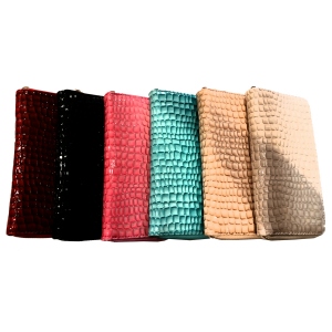 Portefeuille croco vernis