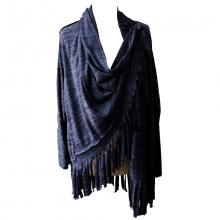 Gilet à franges avec bouton sur le côté
