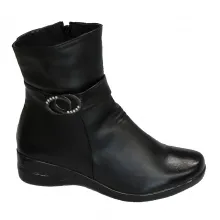 Bottines noires avec boucles et strass