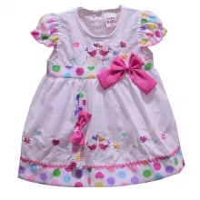 Ensemble robe avec motif brodé sur la poitrine et bandeau pour bébé fille