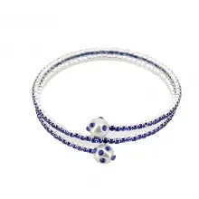 Bracelet à double tour incrusté de strass