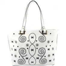 Sac à main avec volutes brodées et longues sangles