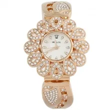 Montre bijou fleur ornée de strass