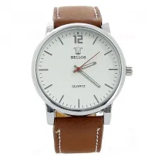 Montre-bracelet avec cadran rond en acier