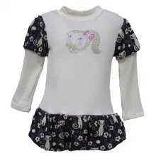 Robe boule fille avec effet deux tons