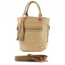 Sac cabas multizip orné de pompons