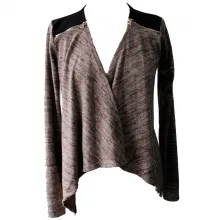 Gilet chiné avec des zips décoratifs