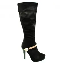 Botte femme imitation daim avec jolie décoration devant 