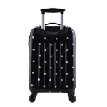 Valise Taille Cabine rigide noir blanc ultra leger shine 4 roues PARTY PRINCE