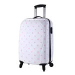 Valise Taille Cabine rigide blanc enfant ultra leger brillant ABS+PC 4 roues PARTY PRINCE