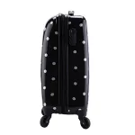 Valise Taille Cabine rigide noir blanc ultra leger shine 4 roues PARTY PRINCE
