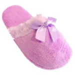 Pantoufles pour femme avec fourrure et nœud dessus