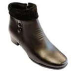 Bottines femme avec boucles décoratives et fausse fourrure