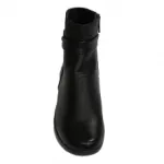 Bottines noires avec demi-lunes et strass