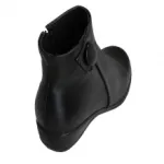 Bottines femme décorées de bouton avec zip côté