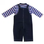 Ensemble fashion avec salopette jeans et t-shirt pour bébé garçon