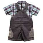 Ensemble salopette et chemise avec casquette pour bébé garçon