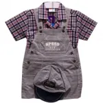 Magnifique ensemble salopette et chemise avec casquette pour bébé garçon