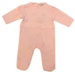 Grenouillère bébé avec motif cœur et nœud