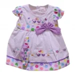 Ensemble robe avec motif brodé sur la poitrine et bandeau pour bébé fille