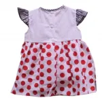 Ensemble robe à pois avec liseré et bandeau pour bébé fille