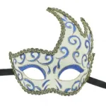 Masque vénitien loup avec volutes et lien à nouer