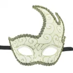 Masque vénitien loup avec volutes et lien à nouer