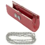 Sac de soirée femme avec motif nœud en métal