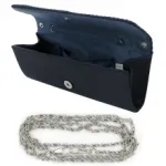Sac de soirée à plis obliques et motif fantaisie à strass