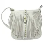 Sac à bandoulière clouté avec des franges