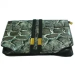 Pochette avec rabat reptile