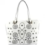 Sac à main avec volutes brodées et longues sangles