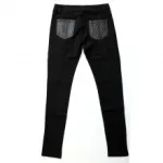 Pantalon avec poches en cuir matélassé