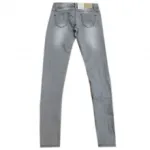 Jeans slim délavé gris pour femme