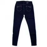Jeans slim bleu foncé avec motif strié