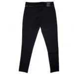 Pantalon noir avec liseré en cuir