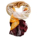 Foulard tricolore imprimé de motif fantaisie