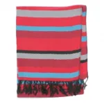 Écharpe à rayures multicolores bordée de franges