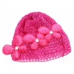 Bonnet bébé orné de papillons à pois et strass