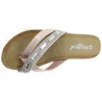 Sandales champagne avec double bride ornées de strass