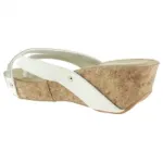 Sandales blanches avec double brides ornées de strass