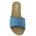 Mules bleues agrémentées de strass