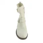 Bottines beiges avec motif matelassé