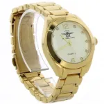 Montre en métal pour femme avec index en strass
