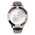 Montre-bracelet pour femme avec papillon strass